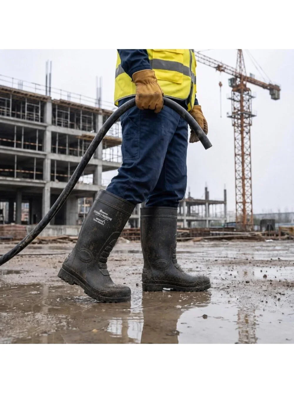 Waterproof Slip-Resistant PVC Rain Boots for Men & Women - Durable Knee-High